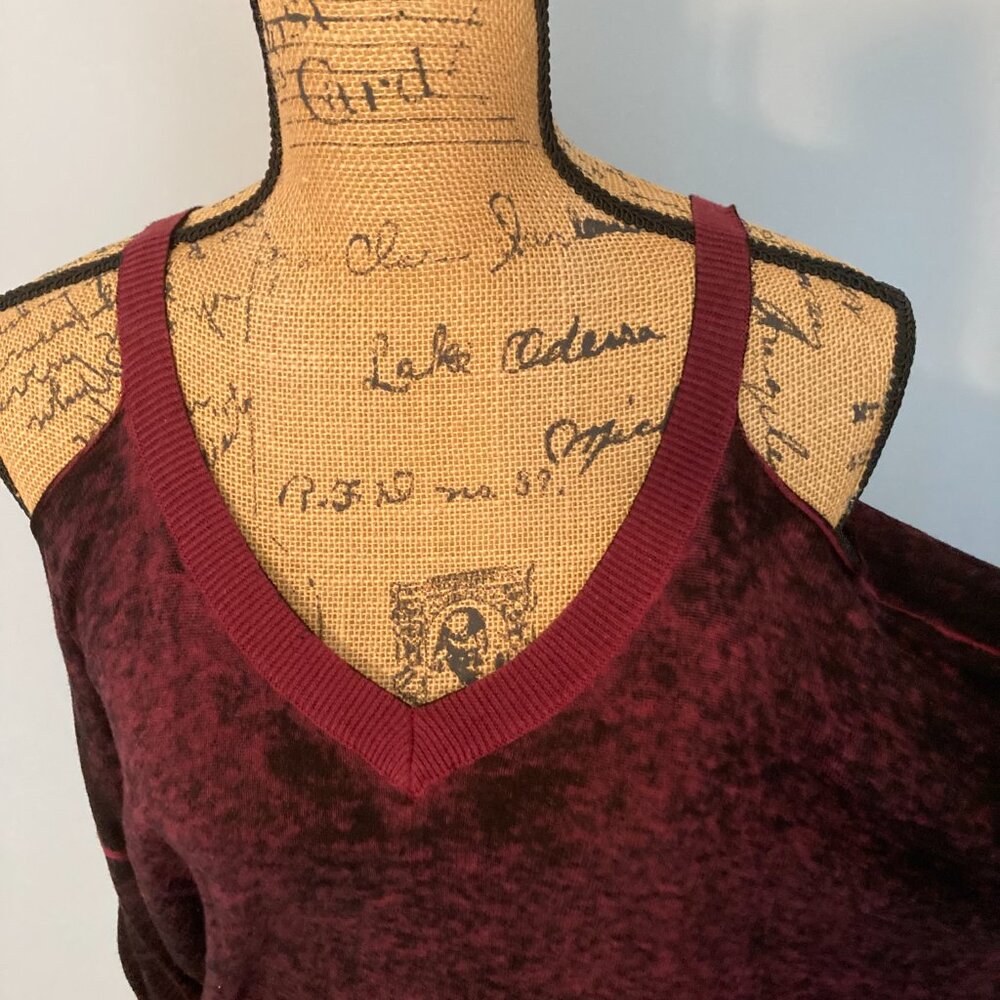 Rock & Republic Cold Shoulder Tunic Sweater Women Size XL